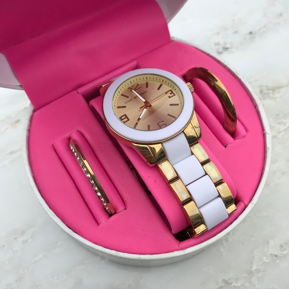 Isaac Mizrahi Accessories - ISAAC MIZRAHI LIVE! — White & Gold Ceramic Watch